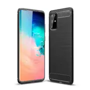 MCC Slim Samsung Galaxy S20+ Plus Carbon Fibre Soft Carbon Case Cover G985 [Black]