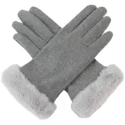 Wicked Sista Tia Faux Fur Cuff Cloves Winter Hand Warmer One Size Grey