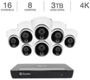 NEW Swann Security 16 Channel Ultra HD 3TB NVR 8 4K IP Dome Cameras