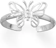 [JewelryWeb] 925 Sterling Silver Pretty Butterfly Angel Wings toe ring Polished Adjustable 11.9mm X 8.5mm