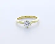 0.5 CT Certified Natural Diamond G/SI1 Round Cut 14K Gold Classic Solitaire Ring