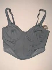 GILLY HICKS Solid Corset Top Size XSMALL Gray $35 BNWT