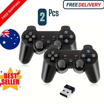NEW 2 pcs 2.4Ghz Wireless Gamepad for Game Controller USB Joystick For PC
