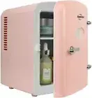 Mini Fridge Beverages Skincare Medications Home Car Portable Compact Cooler Pink