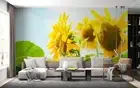 3D Sunflower Flower Wallpaper Wall Murals Removable Wallpaper 101
