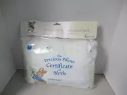 Peter Rabbit " Birth Certificate" Nursery Baby Precious Pillow Keepsake NIP