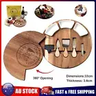 Acacia Wood Cheese Board Knife Set Serving Cutting Chopping Boards Knives Gift