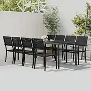 9 Piece Outdoor Dining Set Steel, Garden Furniture Sets