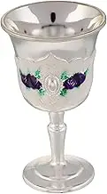 WEKADRIN European Style Metal Wine Glass Embossed Vintage Floral Goblet Mini Medieval Shot Glasses for Cocktail Home Bar Decor