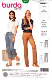 Burda Sewing Pattern 6432 Burda Ladies Pants Sizes US 8-20 EUR 34-46