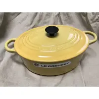 在飛比找蝦皮購物優惠-二手Le creuset 溫桲黃quince 25cm 橢圓