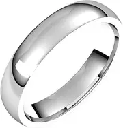 [JewelryWeb] 925 Sterling Silver Half Round 4mm Comfort-Fit Lightweight-Half-Round-Comfort-Fit Light Band Size 9.5-Band Style Ring for Women and Men