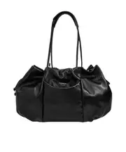 Emporio Armani Logo Stamp Drawstring Shoulder Bag One size Black