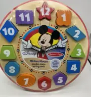Disney Melissa&Doug MickeyMouse Wooden Sort Movable Clock Educational TellTime