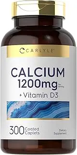 Calcium | 1200mg | with Vitamin D3 | 300 Tablets | Vegetarian, Non-GMO, and Gluten Free | by Carlyle