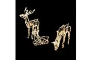 Set of 3 Moving Head Reindeer Family Rope Light for Christmas Yard Decoration