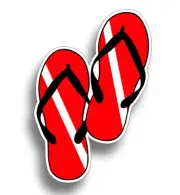 Diver Down Flip Flop Sticker Scuba Dive Flag Cup Car Vehicle Window Bumper Decal