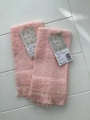 Charles Craft Fingertip Towels PEACH Set Of 2 14 Count Aida Park Avenue NWT