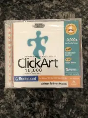 NEW! ClickArt 10,000 Smart Saver - Broderbund - 2001 PC Windows - AOL PC ROM