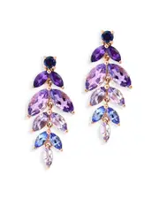 Bloomingdale's Fine Collection Multi Gemstone Leaf Drop Earrings in 14K Rose Gold
