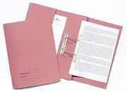 Exacompta Guildhall Pocket Spiral File, 420 GSM, Foolscap, Left Hand Pocket - Pink, Pack of 25