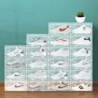 6Packs Stackable Shoe Box Sneaker Display Storage Case Door Plastic Transparent