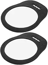 2pcs Round Handheld Salon Mirror Shockproof Foam Cushion Design for Barbershop High Definition Reflection for Hairdressing Impact Resistant and Durable Vanity Tool