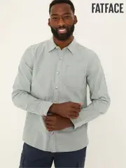 FatFace Dusky Green Long Sleeve Oxford Shirt (E79532) | $106