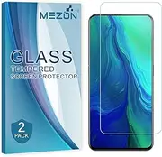[MEZON] [2 Pack] Crystal Clear Premium 9H HD Tempered Glass Screen Protector for OPPO Reno 5G (2019) – Case Friendly, Shock Absorption (OPPO Reno 5G, 9H HD)