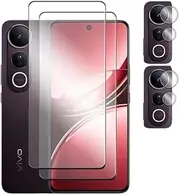 Screen Protector Compatible with VIVO V50 Lite 5G, [2+2 Pack] Screen Protector and HD Camera Lens Protector Tempered Glass, Anti-Scratch, Bubble-Free (Clear)