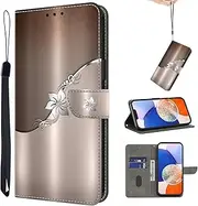 [TUOLISG] Mobile Phone Case for Samsung Galaxy A13 4G/5G/A04S Case, PU Leather Flip Wallet Case Protective Case with Card Slots and Stand Function for Samsung Galaxy A13 4G/5G/A04S Silver Flower