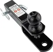 Toptow 3 in 1 ATV/UTV Towing Hitch Receiver Ball Mount Adapter with 2 inch Ball Fit for 2 inch Receiver