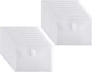 YESSART 5x7 Small Plastic Envelopes Receipt Check Storage File Holder Case 20 Pack Hook & Loop Closure