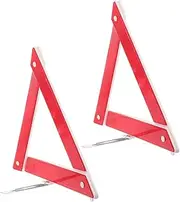 DRESSOOS 2pcs Emergency Reflective Tripod Foldable Triangular Red Reflector Safety Triangle for Vehicles Durable Warning Sign with Maximum Visibility and Stable Base for Roadside Assistance