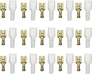 SING F LTD 100pcs Female Spade Quick Splice Crimp Terminals 6.3mm Connector W/Box