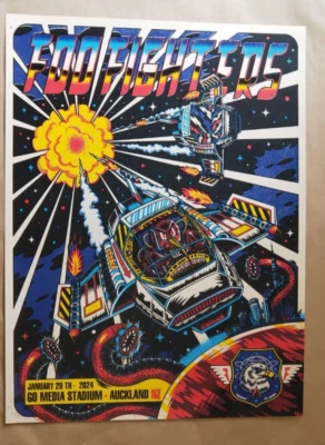 Foo Fighters Auckland NZ 2024 Screen Print Poster Art Juan Pablo Ltd Ed 250