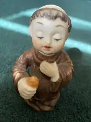 Monk Friar bell porcelain church decor baby face figurine