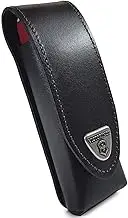 Victorinox Genuine Leather Belt Pouch/Sheath Compatible with Swiss Army Pen Knife (5-8 Layers) Huntsman, Swiss Champ, Hiker, Climber with Hook-and-Loop Fastener - Black