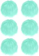 uxcell 6-Pack Faux Fur Pom Poms, 1.2 Inch/ 3.9 cm Soft Fluffy Pompoms Balls with Elastic Loop for Hats/Bags/Keychains/Knitting Accessories/DIY Crafts [Mint Green]