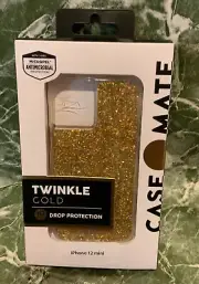 Case-Mate Apple iPhone Twinkle Case - Gold Glitter - iPhone 12 Mini,New ‼️