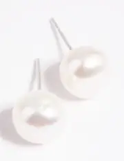 Sterling Silver Freshwater Pearl 10mm Stud Earrings