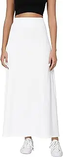 [Urban CoCo] Elastic Waist A-Line Long Maxi Skirt Below Knee for Women Spring Summer