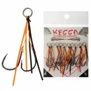 Kegga Stinger Double Jig Assist Hooks #8 Qty 10 Black/Orange
