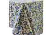Kolka Senetti Hand Block-Printed & Sreen-Printed Textiles Tablecloth - Green