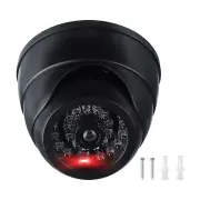 Fake Security Camera Dummy Dome Cameras with Red Light/Screw/Cover, Black