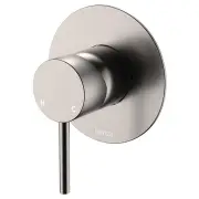 Kaya Wall Mixer, Large Rnd Plate, Brushed Nickel