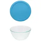 Pyrex (1) 7402 6-Cup Bowl and (1) 7402-PC 6/7 Cup Bright Blue Pantone Lid