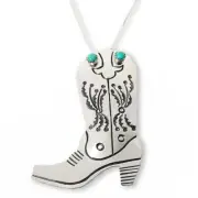 Chaco Canyon Sterling Silver Turquoise-Accented Cowboy Boot Scootin' Necklace