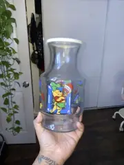 Vintage Anchor Hocking For Disney Winnie The Pooh 9" Juice Carafe Pitcher w/Lid!