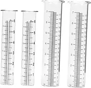 4Pcs Rain Gauge Test Tube Glass Measuring Cylinders for Accurate Rainfall Measurement Garden Outdoor Use